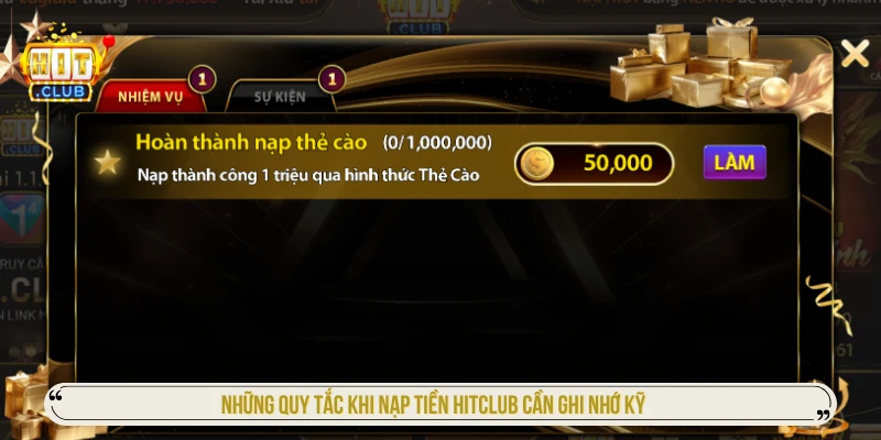 Những quy tắc khi nạp tiền HITCLUB cần ghi nhớ kỹ